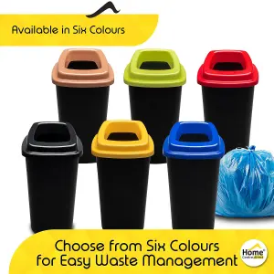 Home Centre Plastic Recycling Kitchen Office Waste Bin 28 Litre Black Open Touchless Rim