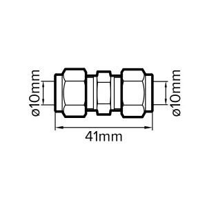 Plumbsure Compression Straight Coupler (Dia)10mm