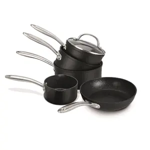 Prestige Scratch Guard Black Round Aluminium Induction Suitable Non-Stick Pan Set Pack of 4