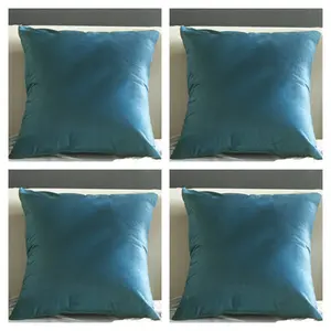 Nayelee Square Throw Pillow Cover (Set of 4) Dark Cyan