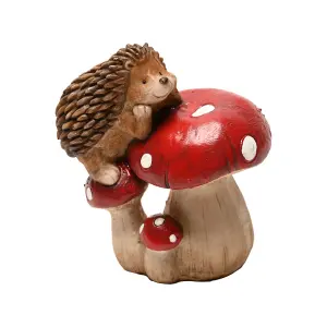 Country Living Hedgehog Resting on a  Mushroom Ornament