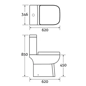 Astral White Close Coupled Toilet & Semi Pedestal Basin Set