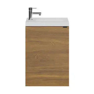 GoodHome Imandra Walnut effect Single Wall-mounted Bathroom Cloakroom unit (H) 550mm (W) 440mm