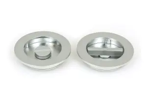 From The Anvil Satin Chrome 75mm Plain Round Pull - Privacy Set