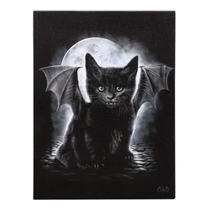 Spiral Direct Canvas Batcat Plaque Black/White (One Size)