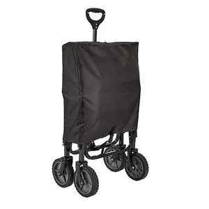 Abaseen Black Foldable Garden Trolley Heavy Duty Folding Cart Trolley on Wheels with Adjustable Handle and 80Kg Weight Capacity