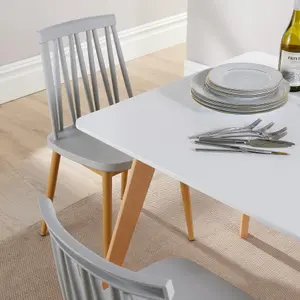 Home Source Trinity Table and 2 Grey Lucy Chairs