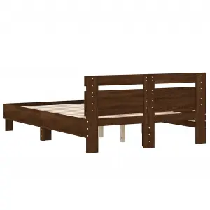 Berkfield Bed Frame without Mattress Brown Oak 120x200 cm