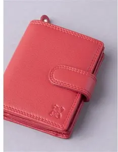 Small Leather Tab Purse In Red