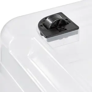 Keeeper Crystal Box 52 Litre with Lid and Caster Wheels - Transparent