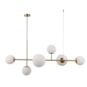 Luminosa Vailante Modern 6 Light Bar Pendant Ceiling Light, E27+E14