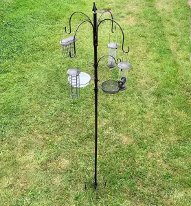 Metal Complete Bird Feeding Station with 4 Feeders with Stabiliser Stand