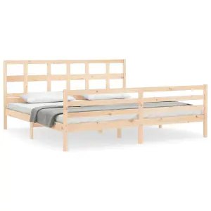 Berkfield Bed Frame with Headboard 200x200 cm Solid Wood