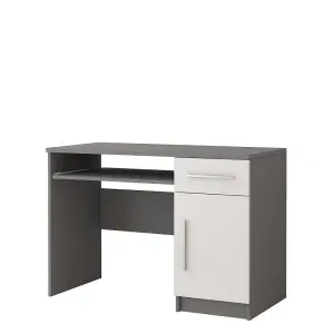 Sophisticated Grey Matt Computer Desk H760mm W1100mm D500mm - Stylish Workspace for Contemporary Homes