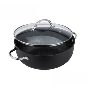 Prestige Scratch Guard Black Round Aluminium Induction Suitable Non-Stick Shallow Casserole 28cm