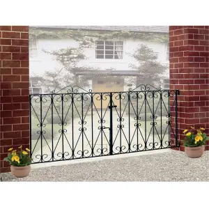 REGA Metal Scroll Double Driveway Garden Gate 2743mm GAP x 914mm High RDZP16