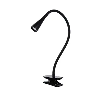 Lucide Zozy Modern Clamp Lamp - LED Dim. - 1x4W 3000K - 3 StepDim - Black