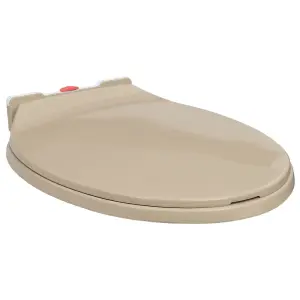 vidaXL Soft-Close Toilet Seat Quick Release Beige Oval