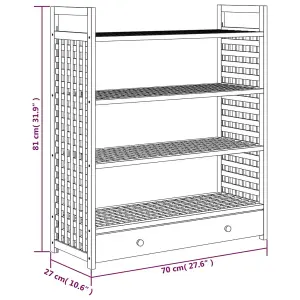 Berkfield Shoe Rack with Drawer 70x27x81 cm Solid Wood Walnut