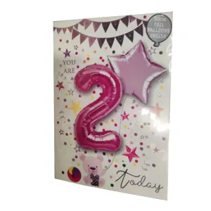 Sensations You Are 2 Today Star Foil Balloon (Pack of 2) Pink (One Size)