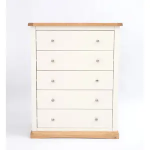 Trevi 5 Drawer Chest of Drawers Chrome Knob