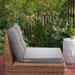 Outdoor Dark Grey 2Pcs Garden Sofa Cushion Backrest Set