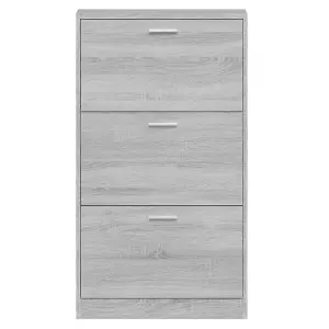 Shoe Cabinet Grey Sonoma 59x17x108 cm Engineered Wood