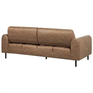 3 Seater Fabric Sofa Brown ASKIM