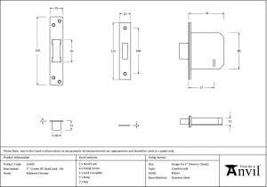 From The Anvil Polished Chrome 3" 5 Lever BS Dead Lock KA