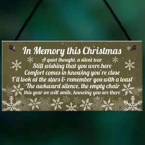 Red Ocean Memorial Christmas Plaque In Memory Of Mum Dad Nan Grandad Hanging Christmas Tree Decoration Sign Gifts