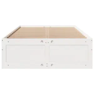 Berkfield Bed Frame without Mattress with Drawers White 120x200 cm Solid Wood Pine