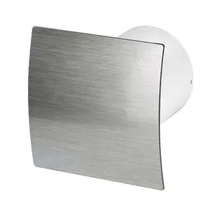 Silver Front Panel Bathroom Extractor Fan 100mm with Humidity Sensor