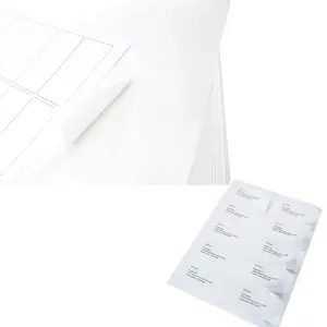 500 Sheets of A4 Plain White Self Adhesive Blank Address Shipping Labels (16 Address Labels Per Sheet)