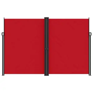 Berkfield Retractable Side Awning Red 220x600 cm