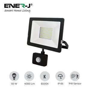 50W Slim LED Floodlight with PIR Sensor 6000K