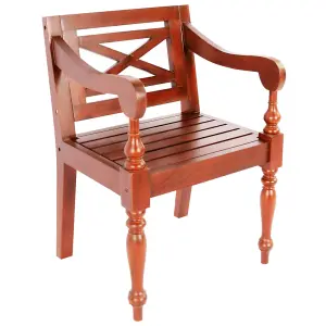 Berkfield Batavia Chairs 2 pcs Dark Brown Solid Mahogany Wood