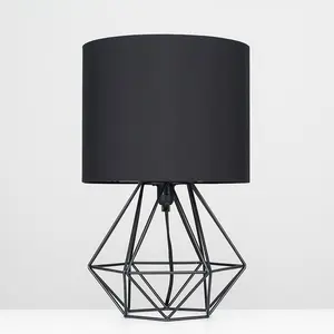 Bartelt Metal Table Lamp Black Base/Black Shade / Yes / G