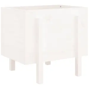 Berkfield Garden Planter White 62x50x57 cm Solid Wood Pine