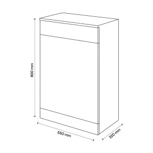 Veleka Gloss Grey Freestanding Toilet cabinet (H)810mm (W)552mm