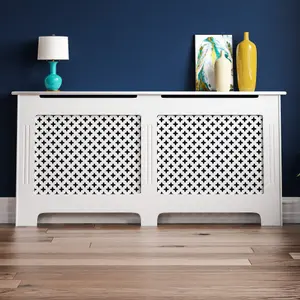 Vida Designs Oxford Extra Large White Radiator Cover