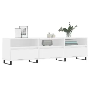 Berkfield TV Cabinet White 150x30x44.5 cm Engineered Wood