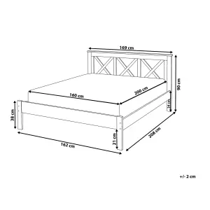 Wooden EU King Size Bed White TANNAY