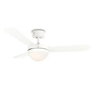 ValueLights 42" Duck Egg Blue Reversible Blade Ceiling Fan With Frosted Shade And Remote Control