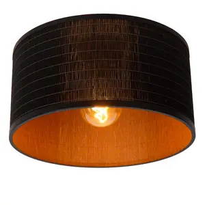 Lucide Tagalog Scandinavian Flush Ceiling Light 40cm - 1xE27 - Black