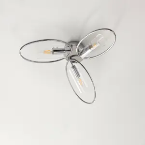 Anson Lighting Arnok 3lt Ceiling Light in  Chrome plate & clear glass