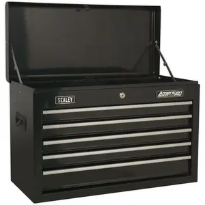 High Gloss Black 5 Drawer Tool Chest Storage Unit 660mm x 305mm x 430mm