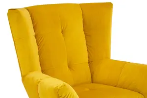 Interiors by Premier Maiko Yellow Fabric Armchair