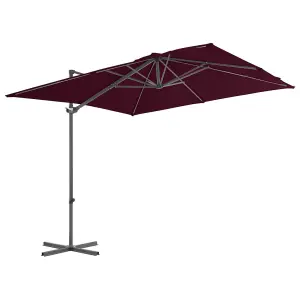 Berkfield Cantilever Umbrella with Steel Pole Bordeaux Red 250x250 cm