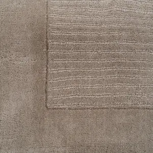 Modern Bordered Light Grey Textured Office Area Rug 160cm x 230cm