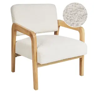 Beliani Retro Armchair HJO Boucle Off-White